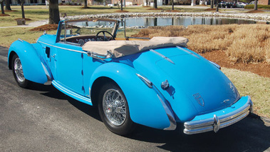Talbot Lago T26 Record Cabriolet bleu 3/4 arrière gauche