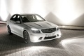 Mercedes C63 AMG DR520 blanc mate 3/4 avant droit