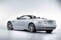 Aston Martin DB9 Cabriolet blanc 3/4 arrière gauche penché