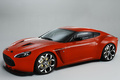 Aston Martin V12 Vantage Zagato orange 3/4 avant gauche