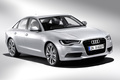 Audi A6 Hybrid gris 3/4 avant droit penché