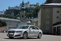 Audi A8 L gris 3/4 avant gauche penché