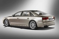 Audi A8 L W12 beige 3/4 arrière gauche