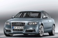 Audi S6 berline bleu 3/4 avant gauche