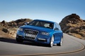 Audi S6 bleu 3/4 avant gauche travelling penché 2