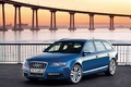 Audi S6 bleu 3/4 avant gauche