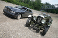 Bentley Brooklands anthracite 3/4 avant gauche & avant-guerre penché