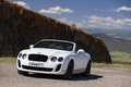 Bentley Continental Supersports Convertible blanc 3/4 avant gauche penché