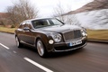 Bentley Mulsanne anthracite 3/4 avant droit travelling penché