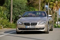 BMW Série 6 Cabriolet beige 3/4 avant gauche