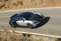 Bugatti Veyron Super Sport bleu/gris 3/4 avant droit filé vue de haut