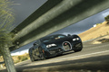 Bugatti Veyron Super Sport carbone bleu 3/4 avant droit filé penché
