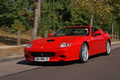 Ferrari 575 SuperAmerica rouge 3/4 avant gauche travelling