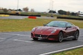 Ferrari 599 GTO bordeaux 3/4 avant gauche filé