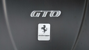 Ferrari 599 GTO bordeaux logo moteur