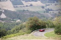 Ferrari California HELE rouge 3/4 avant gauche fermé vue de haut