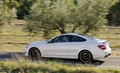 Mercedes Classe C Coupé AMG - blanc -  profil gauche dynamique