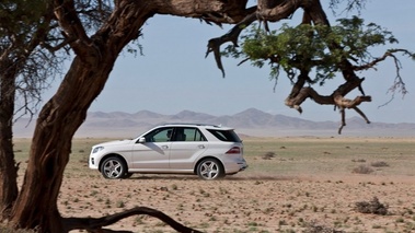 Mercedes ML 2012 blanc profil dynamique