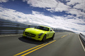 Mercedes SLS AMG E-Cell jaune 3/4 avant gauche travelling penché