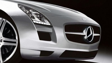 Mercedes SLS - Grise - illustration, détail face avant