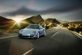 Porsche 911 Turbo S - Bleue - 3/4 avant gauche