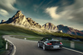 Porsche 911 Turbo S cabrio - noire - 3/4 arrière gauche