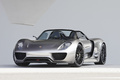 Porsche 918 Spyder gris 3/4 avant gauche