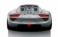 Porsche 918 Spyder gris face arrière dessin