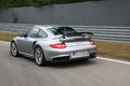 Porsche 997 GT2 RS gris 3/4 arrière gauche travelling