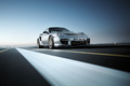Porsche 997 GT2 RS gris 3/4 avant droit travelling