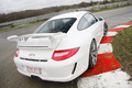 Porsche 997 GT3 MkII blanc 3/4 arrière droit