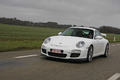 Porsche 997 GT3 MkII blanc 3/4 avant gauche travelling penché