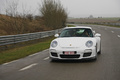 Porsche 997 GT3 MkII blanc face avant travelling