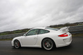 Porsche 997 GT3 MkII blanc profil travelling penché