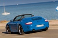 Porsche 997 Speedster bleu 3/4 arrière gauche filé penché 2