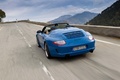 Porsche 997 Speedster bleu 3/4 arrière gauche travelling penché 2