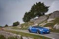 Porsche 997 Speedster bleu 3/4 avant droit travelling