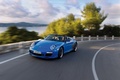 Porsche 997 Speedster bleu 3/4 avant gauche travelling 2