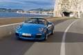 Porsche 997 Speedster bleu 3/4 avant gauche travelling penché