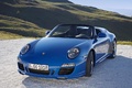 Porsche 997 Speedster bleu 3/4 avant gauche