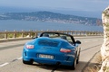 Porsche 997 Speedster bleu face arrière penché