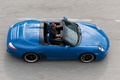 Porsche 997 Speedster bleu filé vue du dessus