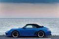 Porsche 997 Speedster bleu profil capoté