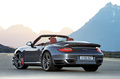 Porsche 997 Turbo Cabriolet MkII anthracite 3/4 arrière gauche