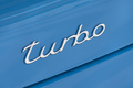 Porsche 997 Turbo Cabriolet MkII bleu logo Turbo