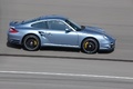 Porsche 997 Turbo S bleu filé penché