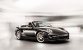Porsche 997 Turbo S Cabriolet noir 3/4 avant droit