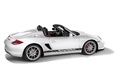 Porsche Boxster Spyder blanc 3/4 arrière droit