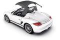 Porsche Boxster Spyder blanc 3/4 arrière gauche vue de haut