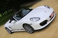 Porsche Boxster Spyder blanc 3/4 avant droit penché 3